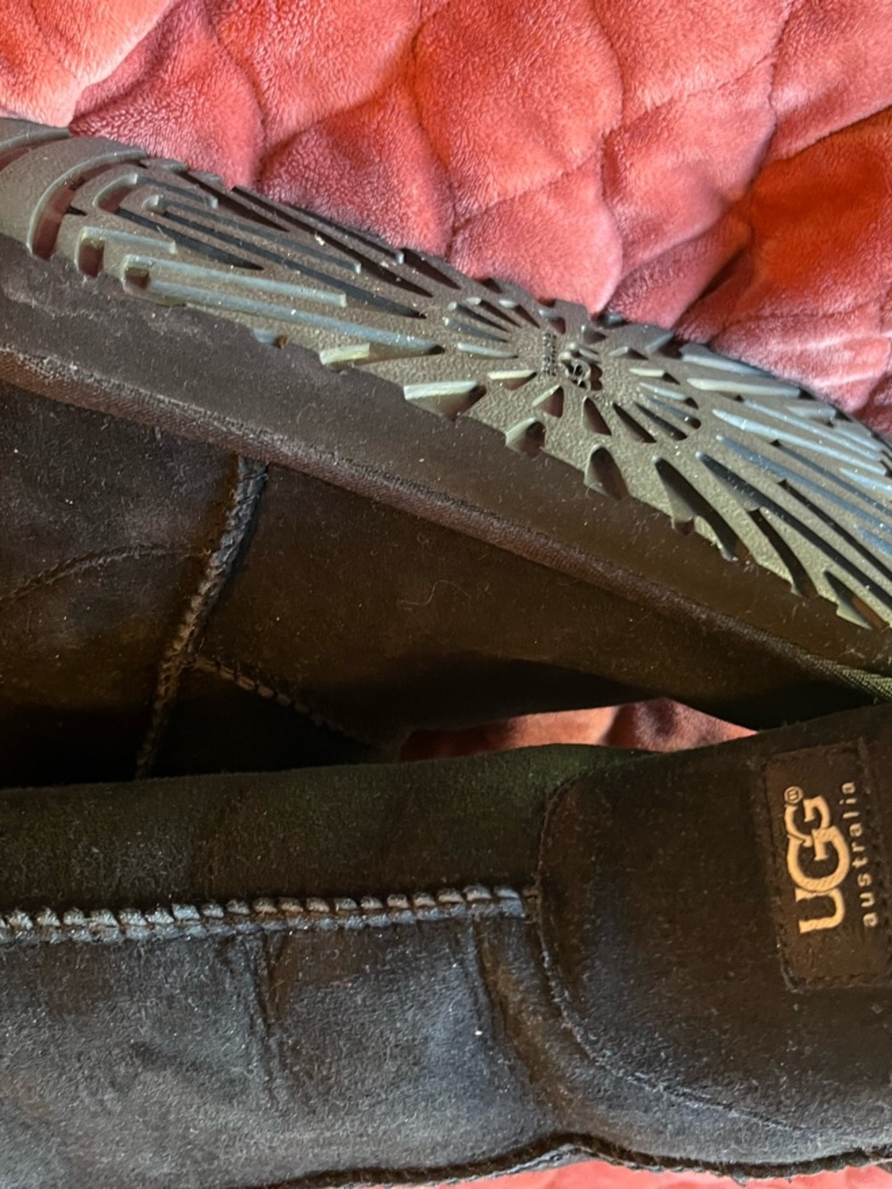 UGG Black Suede Slip-On tall Casual Boot - Picture 5 of 5